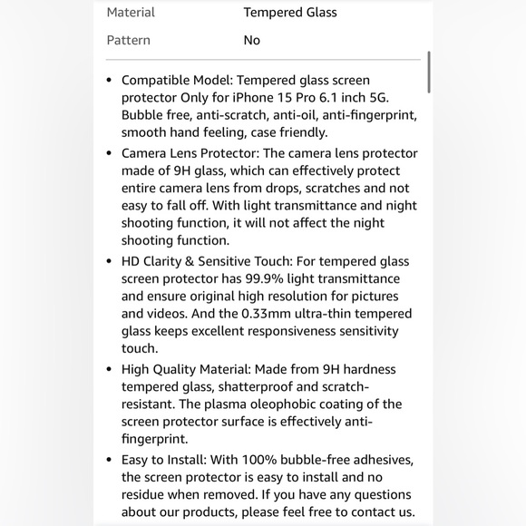 iPhone 15 pro screen protector, camera lens protector, tempered glass - Picture 13 of 13